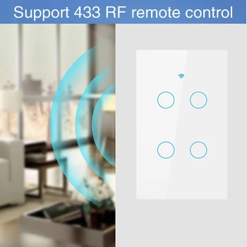 1/2/3/4 Gang, wifi, smart light Switch podporu 433Mhz Bezdrôtový RF433 Diaľkové Ovládanie Svetla, Inteligentný Dotykový Displej Prepínač pre Alexa