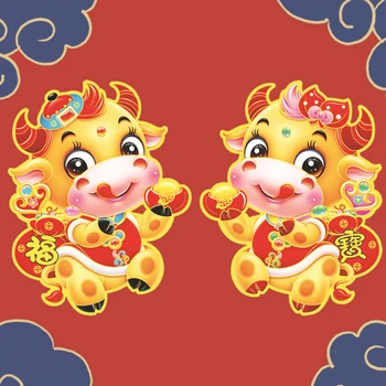 Couplet Požehnanie Couplets Čínsky Nový Rok Červená Farba PVC Materia Pre Vnútorné Steny Čínsky štýl Festival Dekorácie