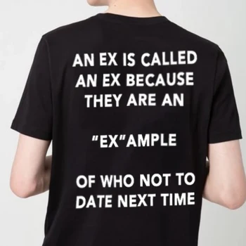 Ex Sa Nazýva Ex T-shirt Vtipné Ženy Lumbálna Tričko Grunge Bežné Unisex Krátke Rukáv Sarkazmus Top Tee Dropshipping
