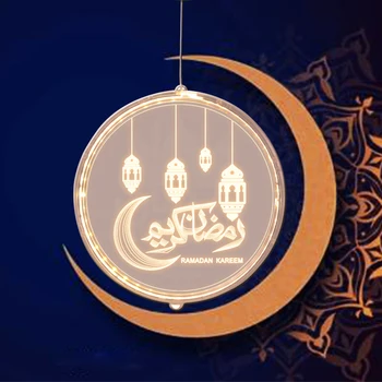 LED Disk Mesiac Lampy, Svetlá Šťastný Ramadánu Dekorácie pre Domov Moslimských Party Dekorácie Eid Mubarak Dekor Strana navrhne na Darček