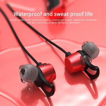 Magnetické Bluetooth 5.0 Slúchadlá Stereo Bass Sweatproof Nepremokavé Bezdrôtový Neckband Športové Music Headset Podpora Pamäťovej Karty