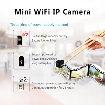 Mini Kamera HD Videokamera IP Kamera 1080P Senzor Nočné Videnie WIFI Fotoaparát Diaľkovo Monitorovať malá Kamera Bezdrôtový Dohľadu Cam