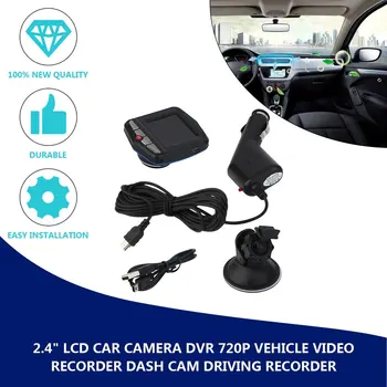 Prenosné 2,4-palcový LCD Car Camera DVR Rozlíšení 720P Vozidla videorekordér Dash Fotoaparát Jazdy Záznamník Čierna