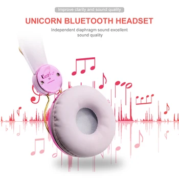 Unicorn Bezdrôtové Bluetooth Slúchadlá S náramok Roztomilý Dievča Chlapec Slúchadlá Hudbu Prilba Telefón Deti Headset Vianočné Darčeky