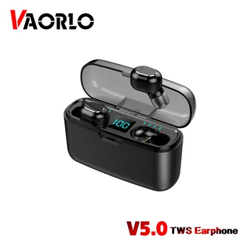 VAORLO 5.0 Bezdrôtové Slúchadlá HIFI Kvalite Zvuku TWS Bluetooth Slúchadlá Binaural Handfree Hovoru, Dotykové Ovládanie LED Displej