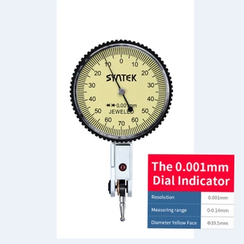0.001 mm Páčku Ukazovateľa Analógové Zobrazenie Shockproof Dial Test 0-0.14 mm Ciferník Indikátor Rozchod Meter Priemer hrúbka 39,5 mm Mini Mikrometer