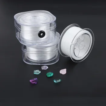 0,2 mm/0.6 mm/0.8 mm/1 mm DIY Crystal Lištovanie Úsek Elastické Vlákno s Box 30-200 M/Roll Lištovanie Line Silné Crystal Reťazec Kábel