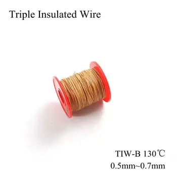 0,5 mm 0.55 0.6 mm mm 0.65 mm a 0,7 mm Triple Izolované Drôty Trojitej Izolácie Holé Medené Cievky Vinutia Drôtov TIW TIW-B 130℃ Tex Kábel