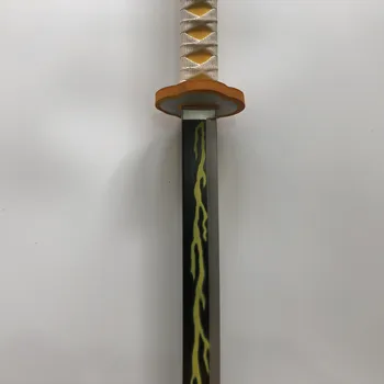 1:1 Kimetsu č Yaiba Meč Zbraň Démon Vrah Agatsuma Zenitsu Cosplay Meč Anime Ninja Nôž PU hračka 104 cm