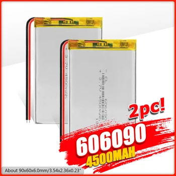 1/2/4 ks 3,7 V 4500mAh 606090 Polymer Lithium LiPo Nabíjateľná Batéria Pre GPS, PSP DVD PAD e-book tablet pc Prenosný počítač power bank