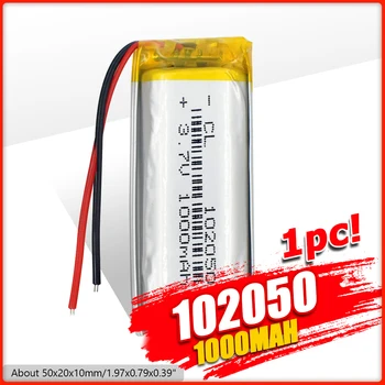 1/2/4x Nabíjateľné 3,7 V 1000mAh Lipo Batérie 102050 Lithium Polymer Li-polymer Batéria S PCB MP3 MP4 MP5 GPS Bateria