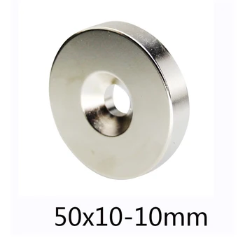 1/3/6 ks 50x10 mm-10 mm Magnet 50*10 Otvor 10 mm Kolo Neodýmu, Magnety, Magnetické N35 50x10 mm-10 mm