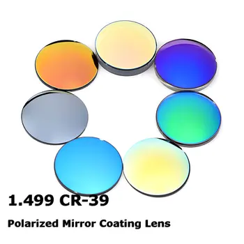 1.499 CR-39 Štandard Index Živice Zrkadlo Farebný Náter Polarizované Krátkozrakosť, slnečné Okuliare Predpis Optické Šošovky