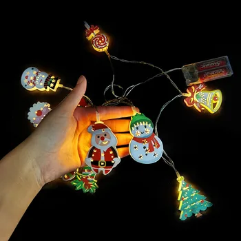 1.65 m 10Leds Santa Claus Snehuliak Led Svetlo Reťazec Pre Chrsitmas Dekorácie Festival Strany Domova Vianočný Strom Ornament Garland