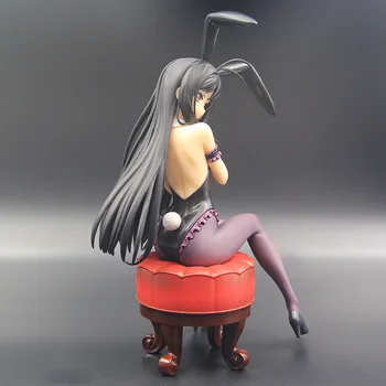 1/7 Rozsahu Maľované Hre Accel Sveta Anime Kuroyuki Hime Bunny Dievča Sedí Ver 20 cm Model PVC Akcie Obrázok Darčekové Dekorácie Doll