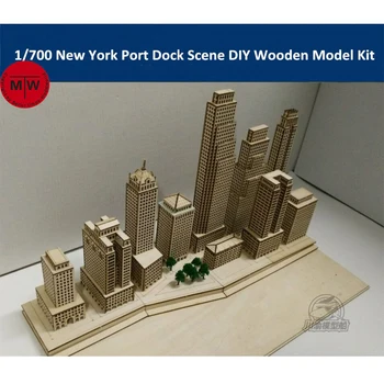 1/700 Rozsahu New York Prístav Port Lodenici Diorama DIY Scény Drevené Montáž Modelu Auta CY701