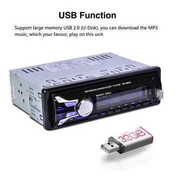 1 Din Univerzálny Odnímateľný Panel Auto MP3 Prehrávač s Bluetooth Card Plug-in Autoradio FM U Diskov Auto Stereo MP3 Car Audio Prehrávač