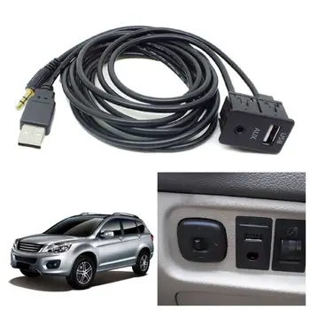 1 ks 1,5 M Auta Dash Flush Mount USB Port, Panel Auto, Loď 3.5 mm AUX, USB Predlžovací Kábel Adaptéra Vozidla Auto Príslušenstvo