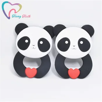 1 ks Nové Dieťa Počiatočných Silikónové Panda Dieťa Dojčíte Príslušenstvo Zvierat Cartoon Panda Teeting DIY Remesiel Dieťa Teether Novorodenca Darček