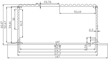 1 kus, hliníkový kryt pre prípad elektronika projektu prípade 61(H)x118(W)*155(L) mm 8225