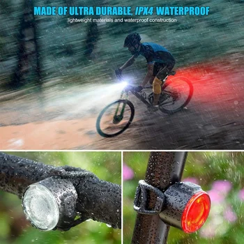 1 Nastavte Koleso na Bicykel Predné Svetlo zadné svetlo s USB Nabíjateľné Bezpečnostné Výstražné Svetlo Nepremokavé Jasné LED Bicykel Zadné zadné Svetlo