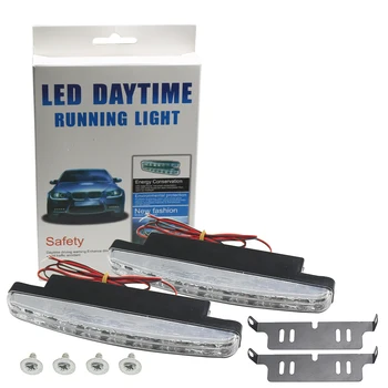 1 pár DRL LED Svetlá pre Denné svietenie S 8 Led 6000K-Biele Auto Auto, Hmlové Svetlá pri Jazde Svetlo Lampy Auto-syling Vysokej Kvality DC 12V