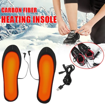 1 Pár Zimných Outdoorových Športov Nohy Teplé Vložky USB Kúrenie Topánky 35-46 Vnútorné a Vonkajšie Vyhrievané Vložky do topánok Zvýšiť Veľkosť