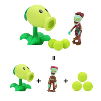 1 sada 10pcs Rastliny vs Zombie Toy model 32 farby PVZ Peashooter PVC bábika Ice Bean Strelec slnečnice Darčeky pre deti