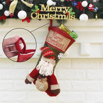 1 X Vianočné Ponožky Taška Dekoratívne Pančuchy Santa Stavy Darčekové Tašky Festival Strany Ornament