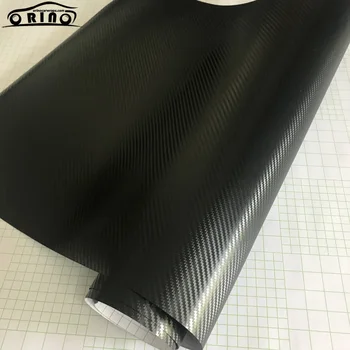 10/20/30/40/50x152CM Black 3D Carbon Fiber Vinylová Fólia Lepidlo 3D Carbon Car Wrap Fólia Pre skrine Vozidla, Nálepky Balenie