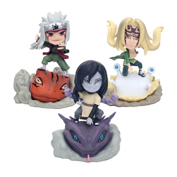 10 CM Anime Naruto Jiraiya Orochimaru Tsunade Obrázok PVC Akcie Bábika Brinquedos Figurals Kolekcie Darček Naruto Shippuden Obrázok