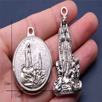 10 ks / Medaila Katolíckej Madony z Fatimy, Madonna Madonna z Fatimy, Ikona Medaila Svätý Krištof