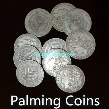 10 ks Palming Mince(Morgan Dolár Verzia)Palming Mince --Magický Trik, Zábavné Kúzlo, Strana Magic.