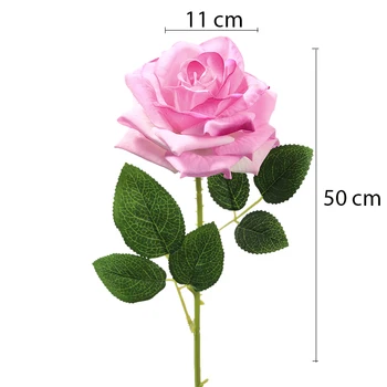 10 Ks Rose Artificielle Kvet Hodvábnej Ruže Kvet 50 cm Vysoká Svadobné Kvety, Dekorácie Luxusné Domova valentínske Darčeky