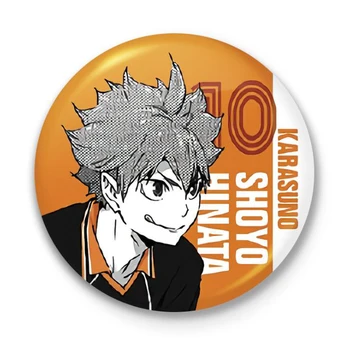 10 Ks/set Roztomilé Anime Haikyuu!! Cosplay Odznaky Hinata Shoyo Brošne Kolíky Zber Odznak pre Batohy Oblečenie Obrázok Hračky
