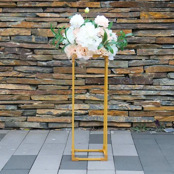 10 ks /veľa zlata / biely kvet stojan kov vedenie svadobné centrum kvetina stand domov aktivity festivalu party dekorácie