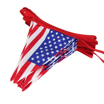 10 M 36-Stranný Bavlnenej látky Americkej Hviezdy a Pruhy Vlajka Pennant Stan Vlajka Európskej Americký Vonkajšie Dekorácie Visí Vlajka