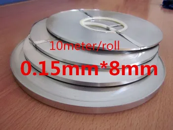 10 meter/ Roll 0.15*8mm Čistého Niklu Doska Popruhu Pásky Listy 99.96% pre batériu bodové zváranie stroja Zvárač Zariadenia