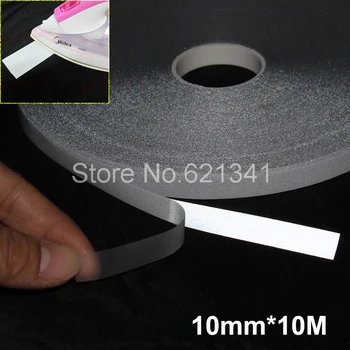 10 mm*10m Strieborné Reflexné Textílie Pásky Reflexné Prenos Tepla Film Žehlička Na