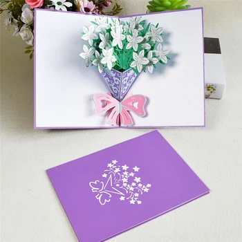 10 Pack 3D Gardenia Kytice Karty Pop-Up Matky Deň Pohľadnice pre Manželka Narodeniny Všetky Príležitosti