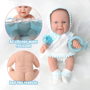 10 palcový simulácia bebe reborn silikónové 26 CM novorodenca nepremokavé Realistické bady bábika bradavky Strane Hrkálka nastaviť vzdelávania pre hračky