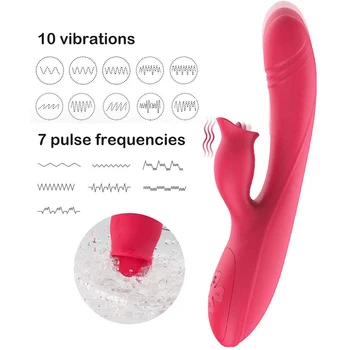 10 Rýchlosť Vibrácií Režimy Bezdrôtový Prútik Masér Jazyk Lízanie Vibračná Masáž Prútik Stimulátor Klitorisu pre Ženy