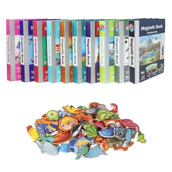 10 Typov 3D Puzzle Detí Inteligentné Magnetické Knihy Skladačka Mozgu Školenie Kreslené Hádanky Vzdelávacie Hračky pre Deti Darček