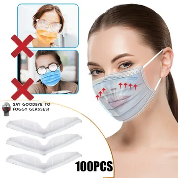 100/200PC Silikónové Masku na Tvár Nosa Držiteľ Somg Dôkaz Anti Fog Zvyšuje Priestor na Dýchanie obojstrannú lepiacu Klip Pásu