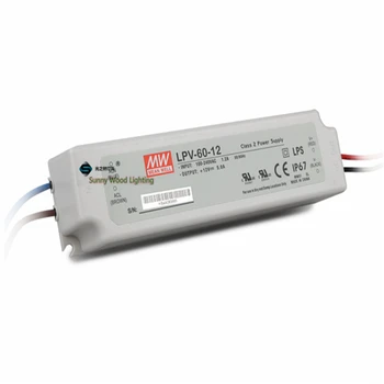 100-240Vac na 12VDC ,60W ,12V5A IP67 napájanie ,vonkajšie Led osvetlenie,led signboard nepremokavé vodiča ,LPV-60-12