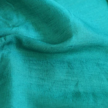 100 cm*115 cm Elegantné Hodváb Bielizeň Textílie Pre Šaty Prírodný Hodváb Gázy Priedušný Materiál Ľan Jazero Zelená