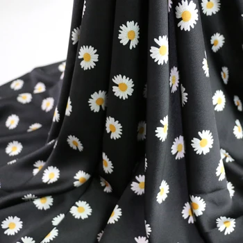 100 cm*150 cm Kvetinový Saténové Šaty Textílie Mäkké Krepové Polyester Charmeuse Tissu