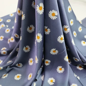 100 cm*150 cm Kvetinový Saténové Šaty Textílie Mäkké Krepové Polyester Charmeuse Tissu