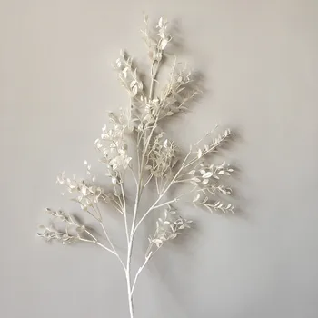 100 cm dlhé stonky Bambusa Pearly white list falošný list umelé domáce dekorácie bambusu biele svadobné dekor platic kvet