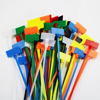 100 farebné a ľahko marek 4*150mm nylon väzby, siete, káblové štítky, plastový krúžok väzby, káblové štítky, self-locking zväzkovače